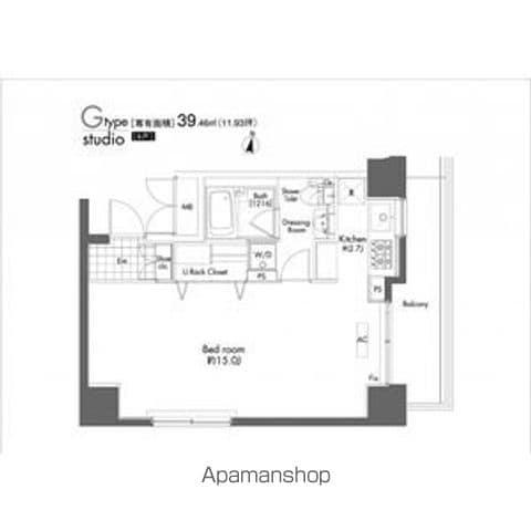 プライムアーバン初台(ワンルーム/7階)の間取り写真