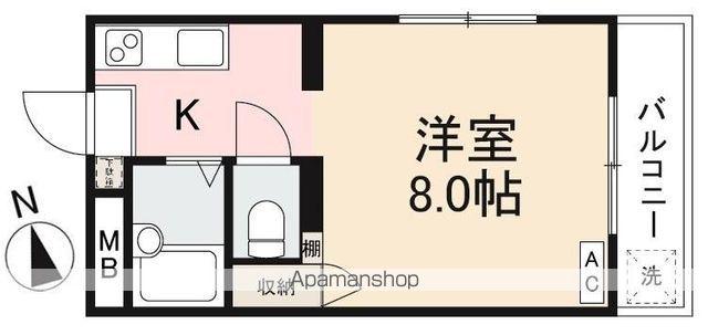 ドルフ5(1K/1階)の間取り写真