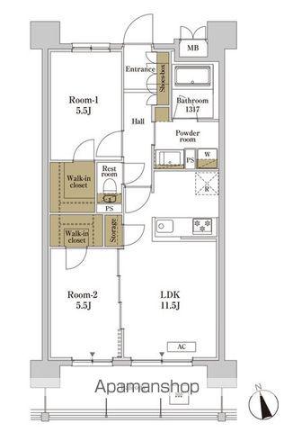 RJRプレシア川口(2LDK/6階)の間取り写真