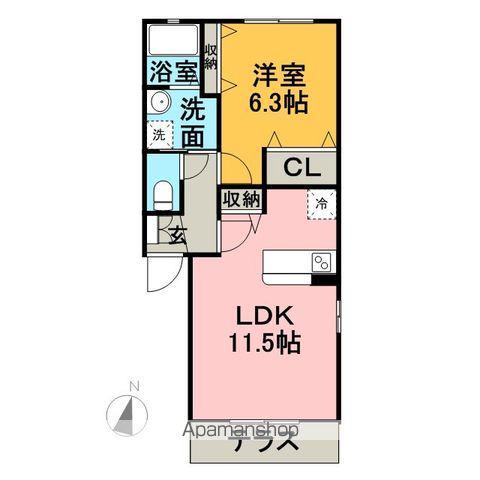 フロマージュ(1LDK/1階)の間取り写真