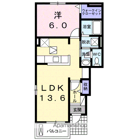 ラリュールⅠ(1LDK/1階)の間取り写真
