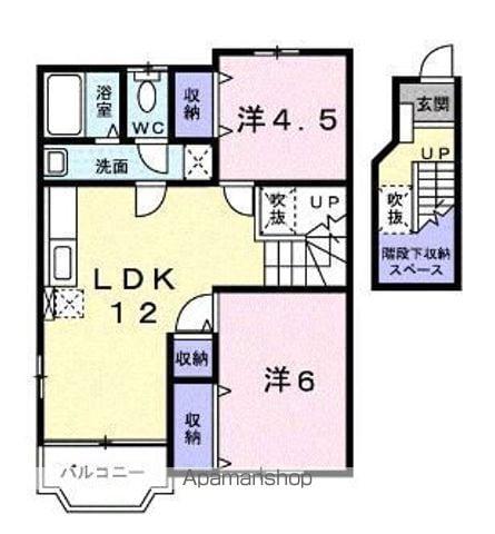 ファミール芝中(2LDK/2階)の間取り写真
