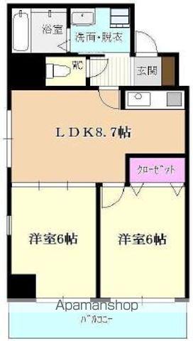 THE GLADE RESIDENCE ウエスト(2DK/3階)の間取り写真