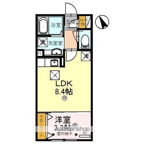 パーシモンⅢ(1LDK/1階)の間取り写真