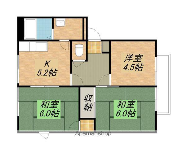 ダイヤモンドシーダー弐番館参番館(3DK/1階)の間取り写真