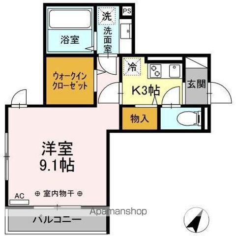 D-ROOM広瀬町(1K/2階)の間取り写真