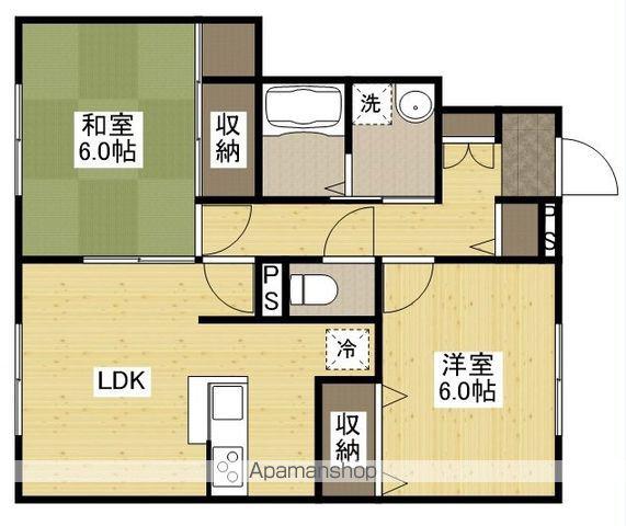 ソレイユ(2LDK/1階)の間取り写真