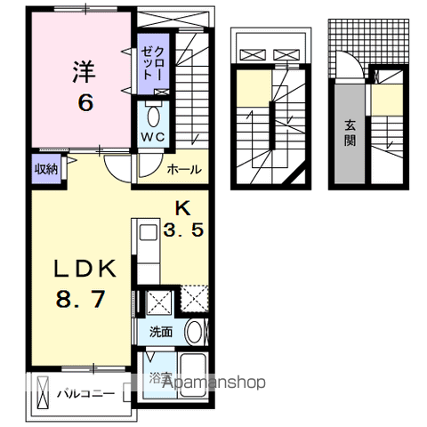 ニノブリーゼ(1LDK/3階)の間取り写真