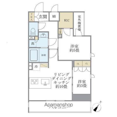 ジオエント駒込(2LDK/7階)の間取り写真