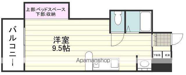 第2津曲コーポ(ワンルーム/5階)の間取り写真