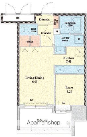 RJRプレシア博多(1LDK/8階)の間取り写真