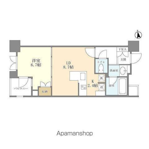 シティハウス東京新橋(1LDK/8階)の間取り写真