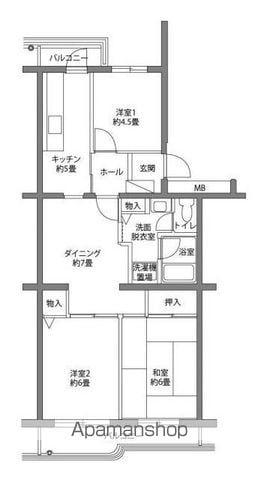 シーブリーズ金沢4号棟(3DK/3階)の間取り写真