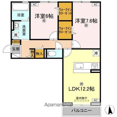 ヴィクトリア エディ(2LDK/2階)の間取り写真