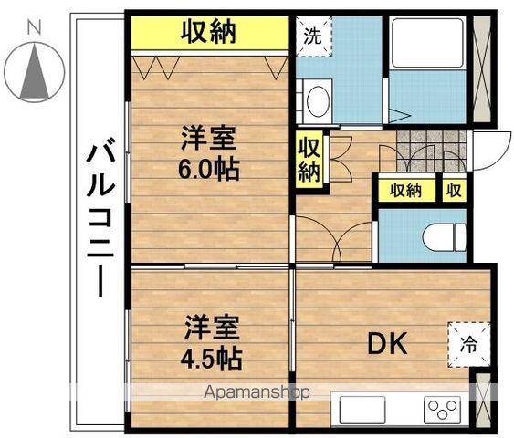 コーポブリッヂ5(2DK/3階)の間取り写真