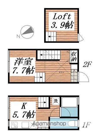 ティロ・フィナーレ松戸Ｂ棟(1DK)の間取り写真