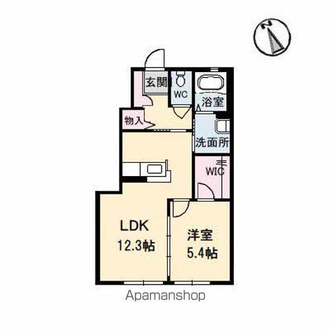 シャーメゾンパインヒル(1LDK/1階)の間取り写真