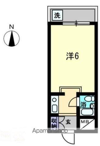 アルファ宮脇町(1K/3階)の間取り写真
