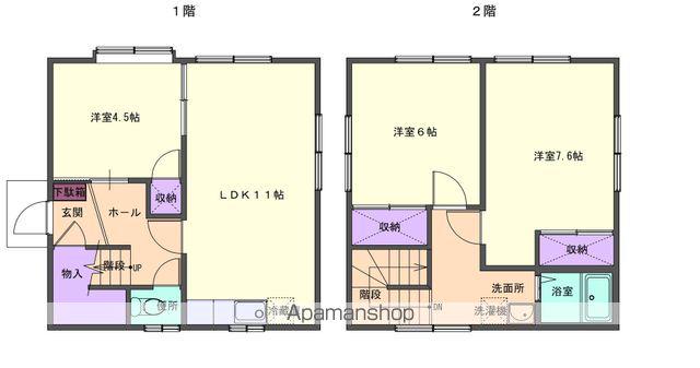 岩手県北上市 2階建 築32年(3LDK)の間取り写真