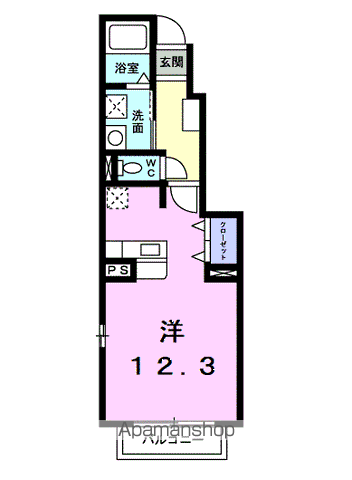 ベル ガーデン プレイス B(ワンルーム/1階)の間取り写真