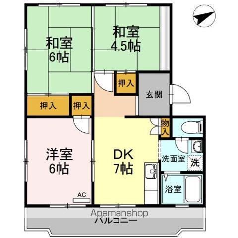 川口東マンション(3DK/3階)の間取り写真