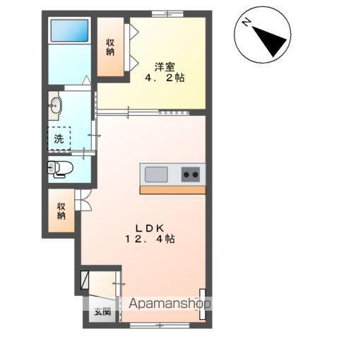 羽生市西スターテラスⅡ・L(1LDK/1階)の間取り写真