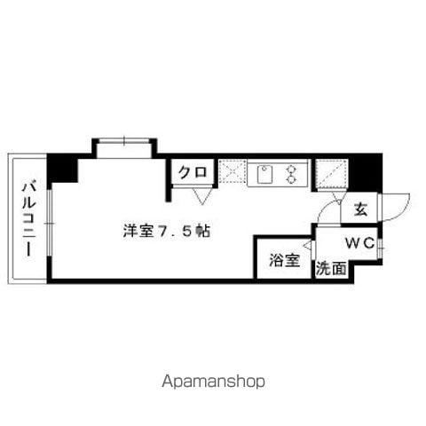 エンクレスト舞鶴(1K/6階)の間取り写真