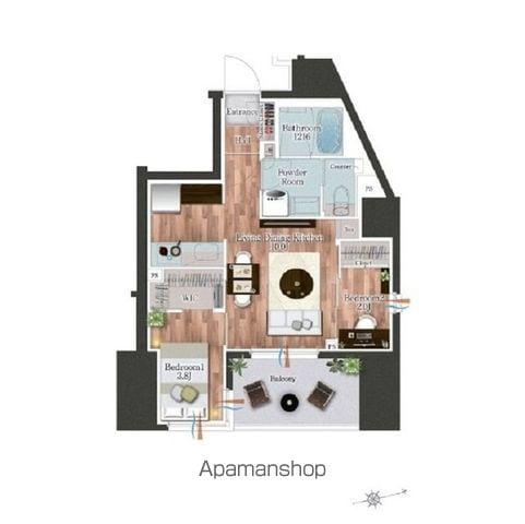 デュオフラッツ池尻大橋ノリス(2LDK/4階)の間取り写真