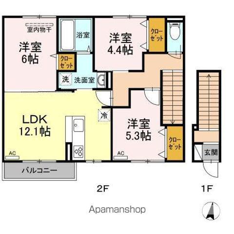 フォンテーヌⅡ(3LDK/2階)の間取り写真