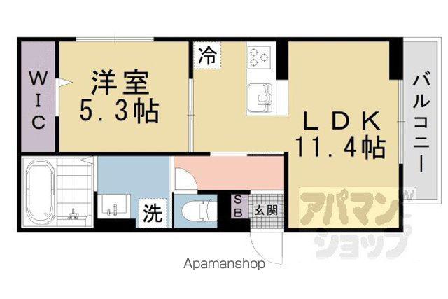 ヴェルソー石山(1LDK/2階)の間取り写真