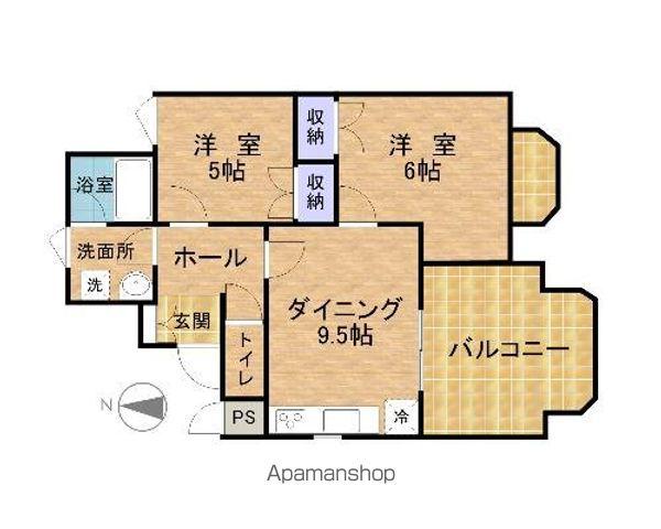 パセオ木田(2DK/3階)の間取り写真