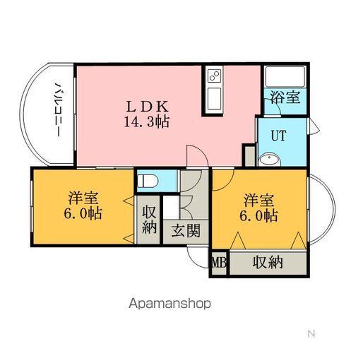 ロイヤルシャトー(2LDK/1階)の間取り写真