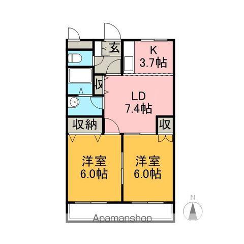 サンハイムMIHAMA(2LDK/2階)の間取り写真