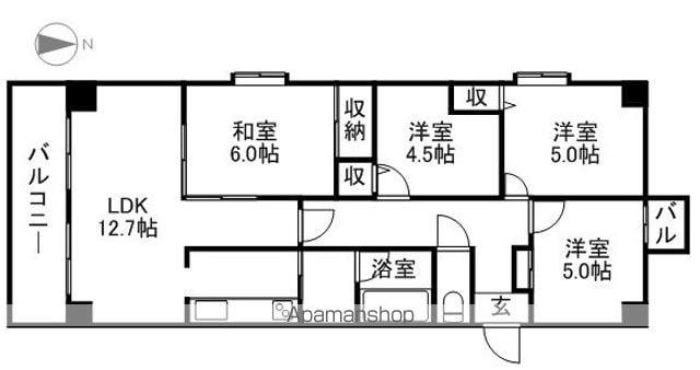 ガーデンハウス南1条通(4LDK/7階)の間取り写真
