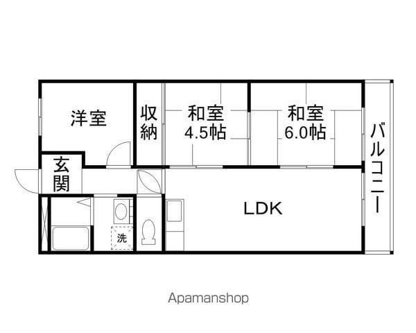 ベルエーヌ野洲(3LDK/3階)の間取り写真