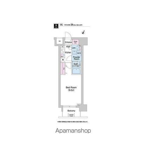 コンフォリア京町堀(1K/5階)の間取り写真