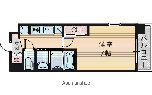 LUXE新大阪Ⅵ(1K/4階)の間取り写真