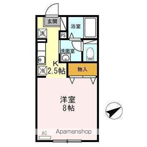 ルグラン篠田(1K/1階)の間取り写真