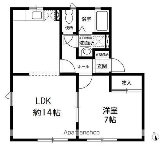 オストベルグ・ミヤコ(1LDK/1階)の間取り写真