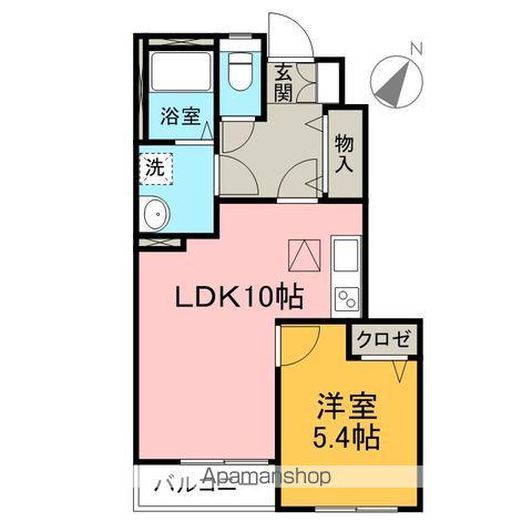 DモンドⅡ(1LDK/1階)の間取り写真