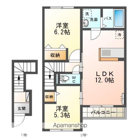 メゾン ポルテ(2LDK/2階)の間取り写真