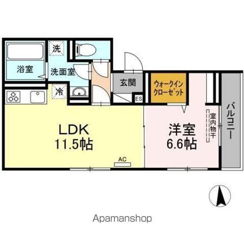 フレッチェ・ボスコ Ⅶ(1LDK/2階)の間取り写真