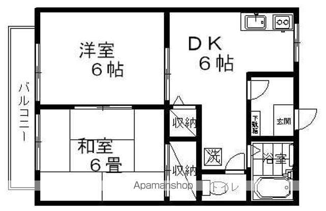サンガーデン平林B(2DK/2階)の間取り写真