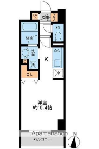 レジデンス両国駅前(ワンルーム/13階)の間取り写真