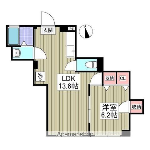 ファミール希望ヶ丘(1LDK/1階)の間取り写真
