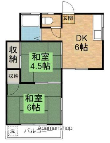 クリーンハイツ(2DK/2階)の間取り写真