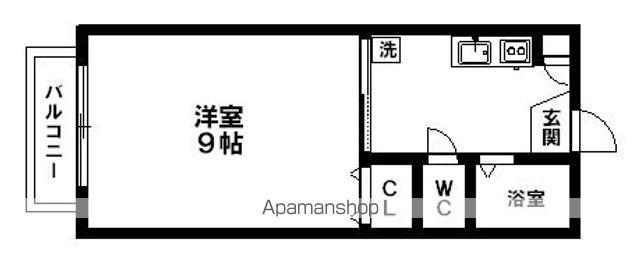 ロイヤルクレスト(1K/2階)の間取り写真