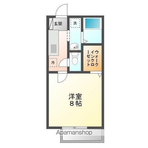 グリーンヒルズB(1K/1階)の間取り写真