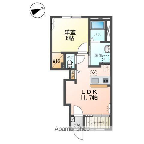 取手市寺田アパート(1LDK/1階)の間取り写真