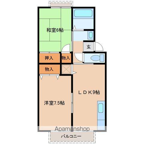 トゥインクルコート文化町9番館(2LDK/1階)の間取り写真